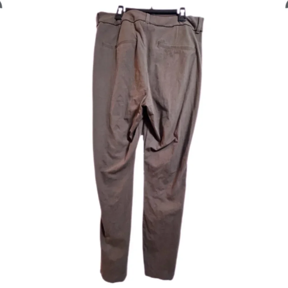🔥 FLASH SALEOld Navy Brown Pixie Skinny Pants Size10 High Rise Split Hem Office - Picture 4 of 7